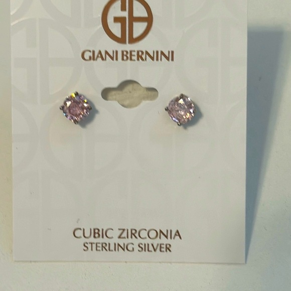 🎉 Sterling Silver Pink CZ Stud Earrings 🎉 - Picture 1 of 2